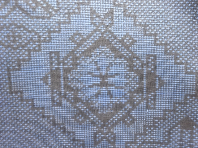 JAPANESE KIMONO / ANTIQUE KIMONO / SILK / DORO OSHIMA TSUMUGI / WOVEN GEOMETRIC